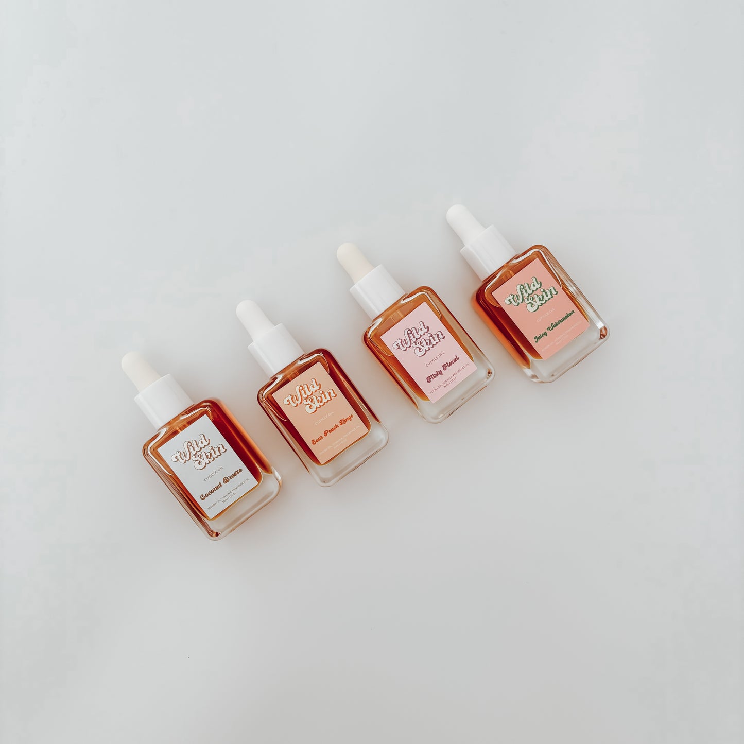 Wild Skin Cuticle Oil Bottles Lined Up