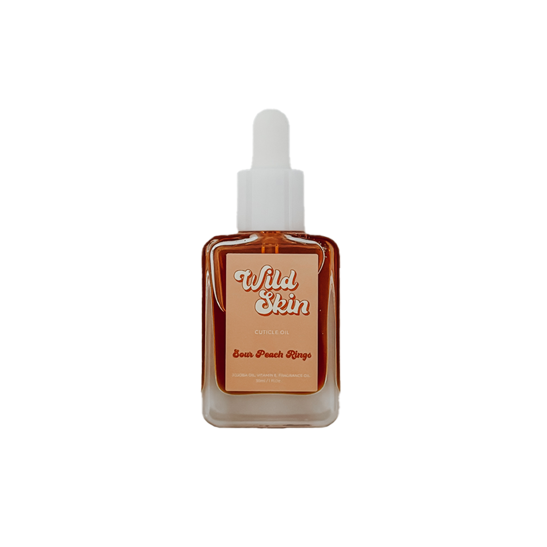 Wild Skim Cuticle Oil Bottle Clear Cut Sour Peach Rings